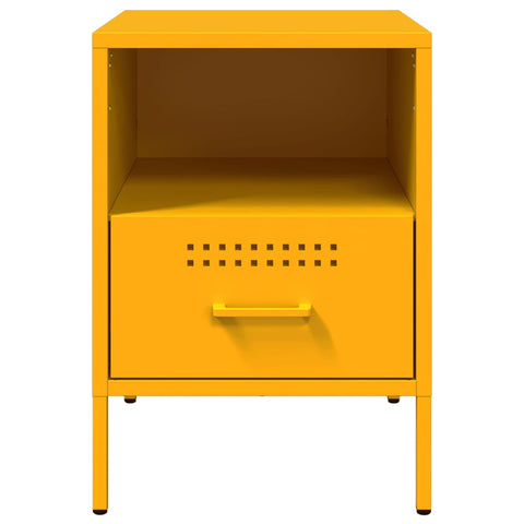 vidaXL Bedside Cabinets 2 pcs Mustard Yellow 36x39x50.5 cm Steel
