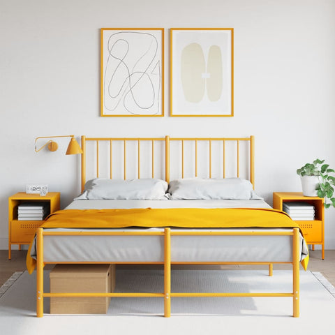 vidaXL Bedside Cabinets 2 pcs Mustard Yellow 36x39x50.5 cm Steel