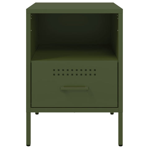 vidaXL Bedside Cabinets 2 pcs Olive Green 36x39x50.5 cm Steel