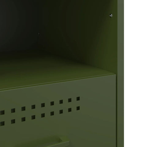 vidaXL Bedside Cabinets 2 pcs Olive Green 36x39x50.5 cm Steel