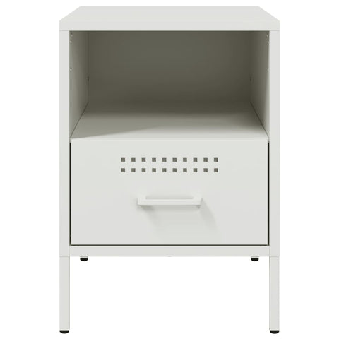 vidaXL Bedside Cabinet White 36x39x50.5 cm Steel
