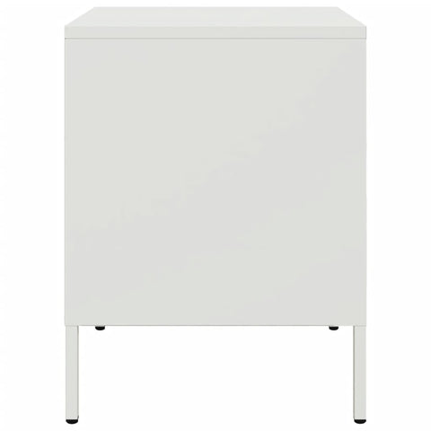 vidaXL Bedside Cabinet White 36x39x50.5 cm Steel
