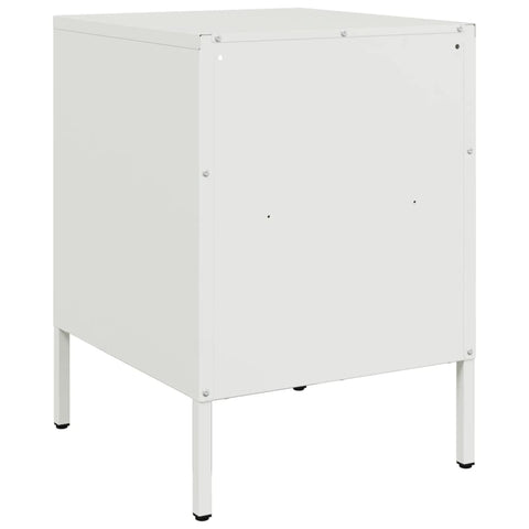 vidaXL Bedside Cabinet White 36x39x50.5 cm Steel