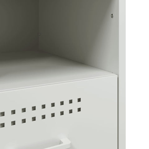 vidaXL Bedside Cabinet White 36x39x50.5 cm Steel