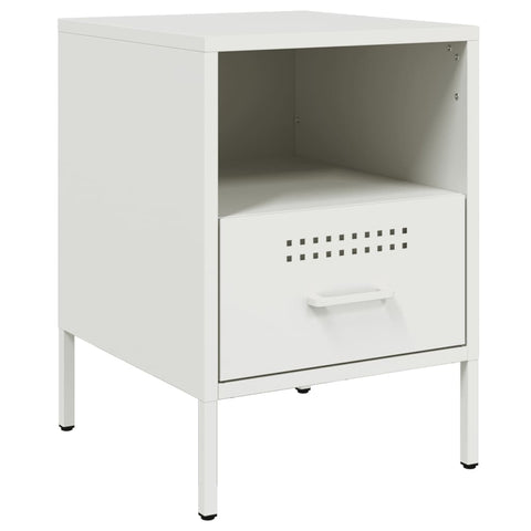 vidaXL Bedside Cabinets 2 pcs White 36x39x50.5 cm Steel