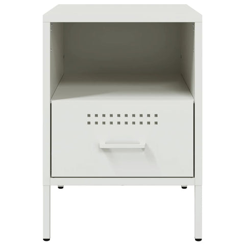 vidaXL Bedside Cabinets 2 pcs White 36x39x50.5 cm Steel