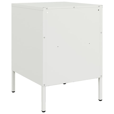 vidaXL Bedside Cabinets 2 pcs White 36x39x50.5 cm Steel