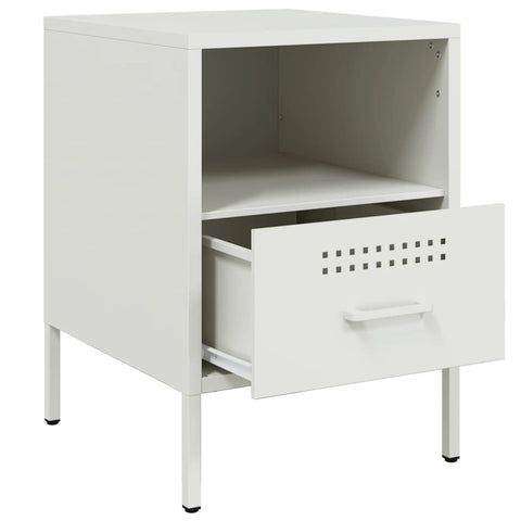 vidaXL Bedside Cabinets 2 pcs White 36x39x50.5 cm Steel