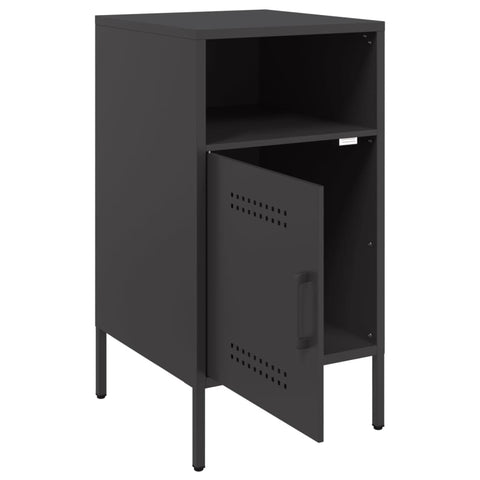 vidaXL Bedside Cabinet Black 36x39x68 cm Steel