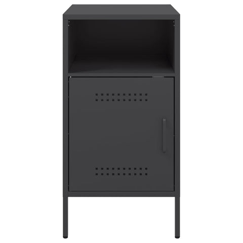 vidaXL Bedside Cabinets 2 pcs Black 36x39x68 cm Steel