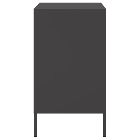 vidaXL Bedside Cabinets 2 pcs Black 36x39x68 cm Steel