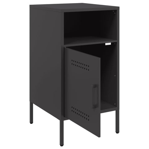 vidaXL Bedside Cabinets 2 pcs Black 36x39x68 cm Steel
