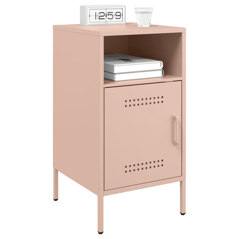 vidaXL Bedside Cabinets 2 pcs Pink 36x39x68 cm Steel