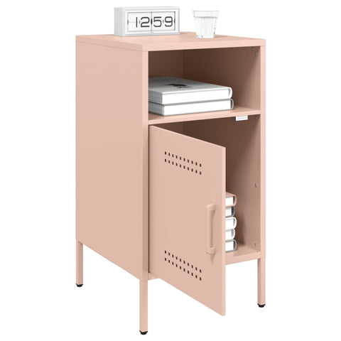 vidaXL Bedside Cabinets 2 pcs Pink 36x39x68 cm Steel