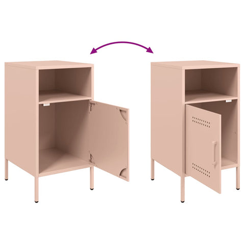 vidaXL Bedside Cabinets 2 pcs Pink 36x39x68 cm Steel
