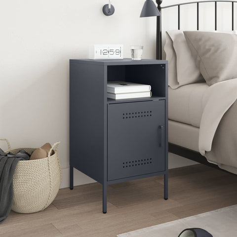 vidaXL Bedside Cabinet Anthracite 36x39x68 cm Steel