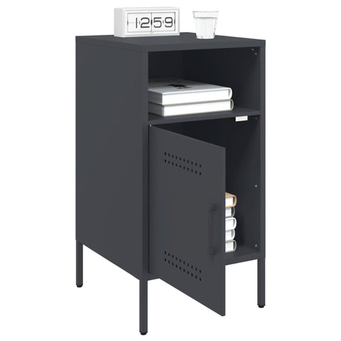 vidaXL Bedside Cabinet Anthracite 36x39x68 cm Steel