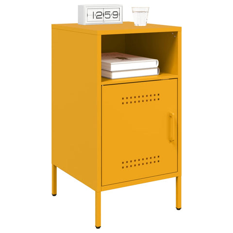 vidaXL Bedside Cabinet Mustard Yellow 36x39x68 cm Steel
