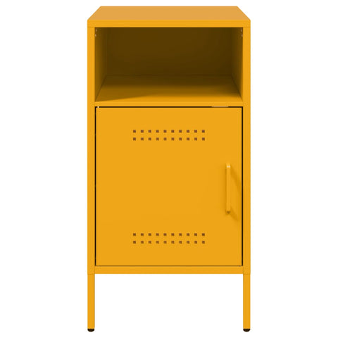 vidaXL Bedside Cabinet Mustard Yellow 36x39x68 cm Steel