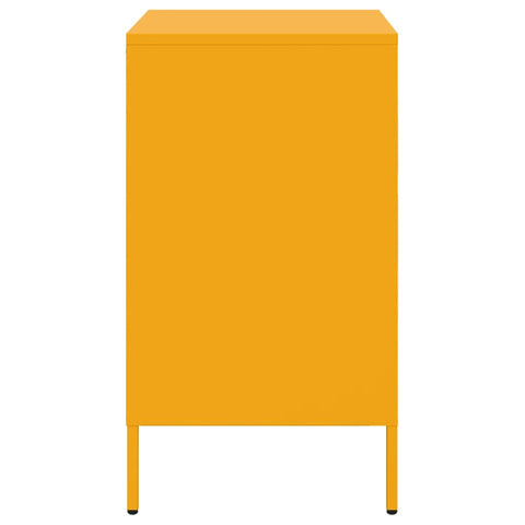vidaXL Bedside Cabinet Mustard Yellow 36x39x68 cm Steel