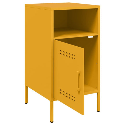 vidaXL Bedside Cabinets 2 pcs Mustard Yellow 36x39x68 cm Steel
