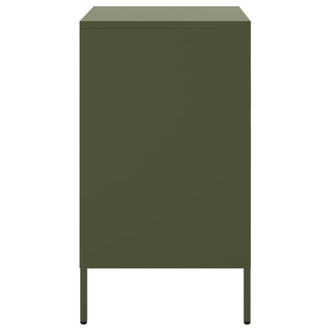 vidaXL Bedside Cabinet Olive Green 36x39x68 cm Steel