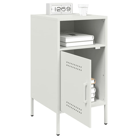 vidaXL Bedside Cabinet White 36x39x68 cm Steel