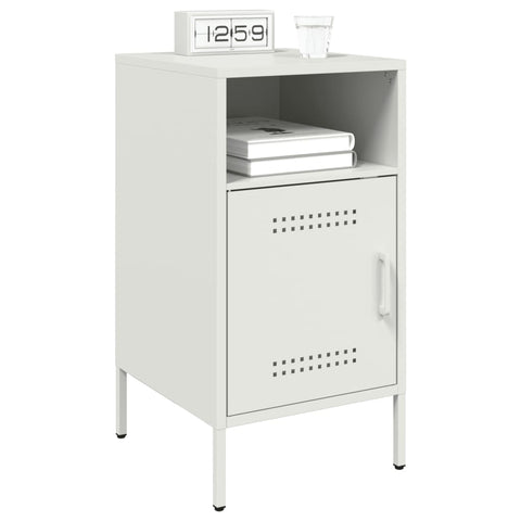 vidaXL Bedside Cabinet White 36x39x68 cm Steel