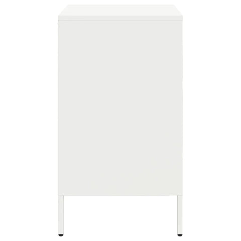vidaXL Bedside Cabinet White 36x39x68 cm Steel