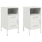 vidaXL Bedside Cabinets 2 pcs White 36x39x68 cm Steel