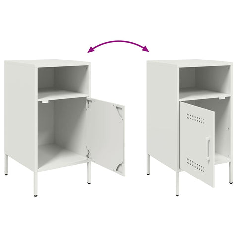 vidaXL Bedside Cabinets 2 pcs White 36x39x68 cm Steel