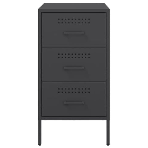 vidaXL Bedside Cabinet Black 36x39x68 cm Steel