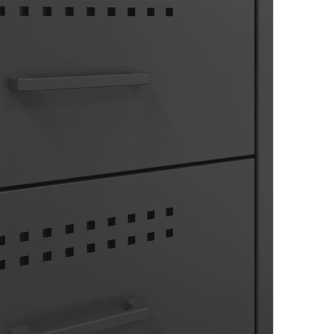 vidaXL Bedside Cabinet Black 36x39x68 cm Steel