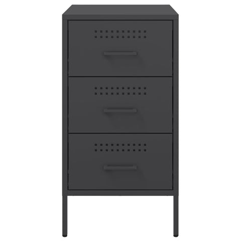 vidaXL Bedside Cabinets 2 pcs Black 36x39x68 cm Steel