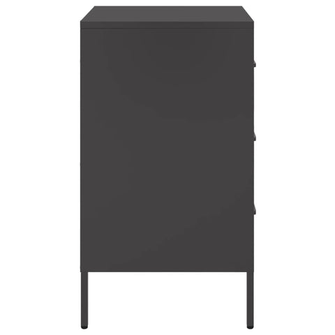 vidaXL Bedside Cabinets 2 pcs Black 36x39x68 cm Steel