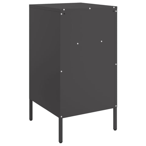 vidaXL Bedside Cabinets 2 pcs Black 36x39x68 cm Steel