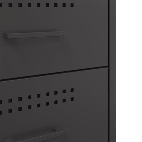 vidaXL Bedside Cabinets 2 pcs Black 36x39x68 cm Steel