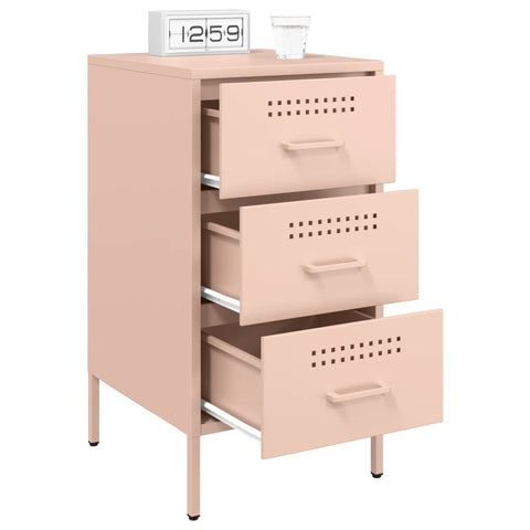 vidaXL Bedside Cabinet Pink 36x39x68 cm Steel