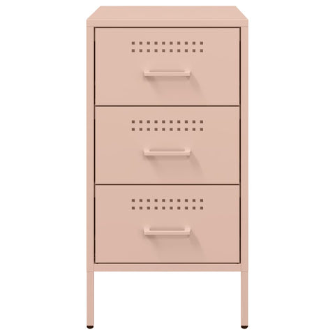 vidaXL Bedside Cabinet Pink 36x39x68 cm Steel