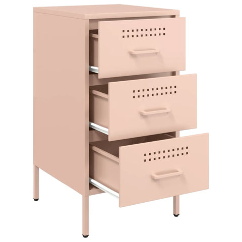 vidaXL Bedside Cabinet Pink 36x39x68 cm Steel