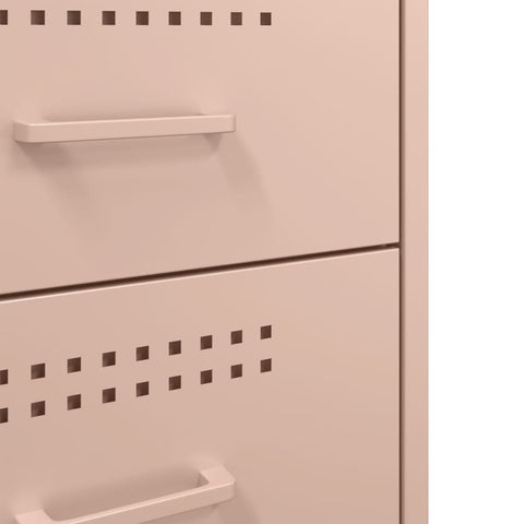vidaXL Bedside Cabinet Pink 36x39x68 cm Steel