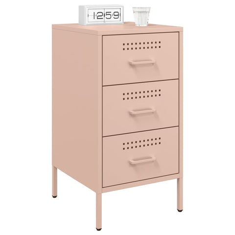 vidaXL Bedside Cabinets 2 pcs Pink 36x39x68 cm Steel