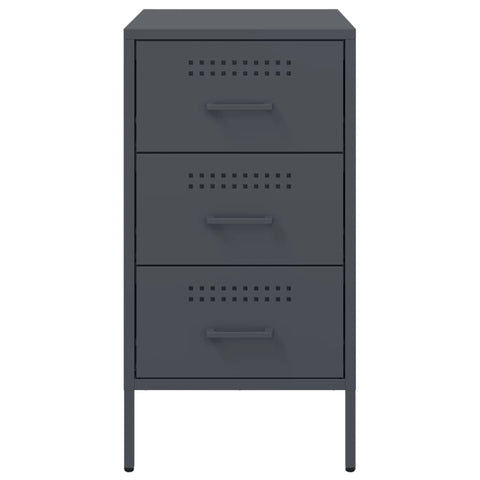 vidaXL Bedside Cabinet Anthracite 36x39x68 cm Steel