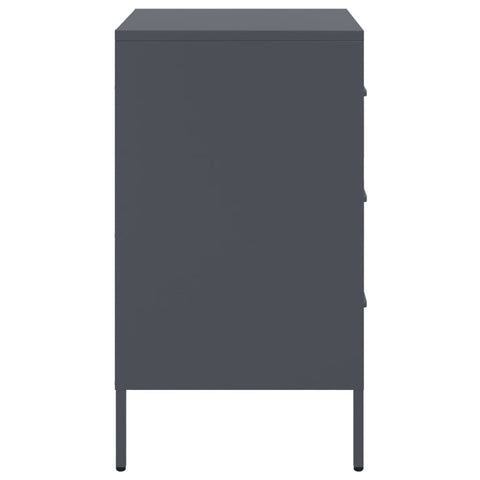 vidaXL Bedside Cabinet Anthracite 36x39x68 cm Steel