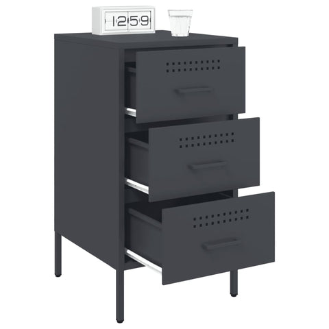 vidaXL Bedside Cabinets 2 pcs Anthracite 36x39x68 cm Steel