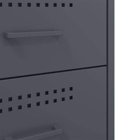 vidaXL Bedside Cabinets 2 pcs Anthracite 36x39x68 cm Steel