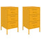 vidaXL Bedside Cabinets 2 pcs Mustard Yellow 36x39x68 cm Steel