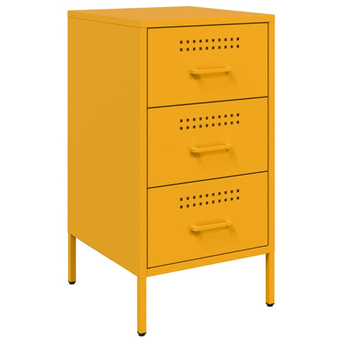 vidaXL Bedside Cabinets 2 pcs Mustard Yellow 36x39x68 cm Steel