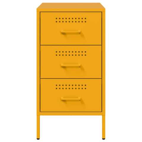 vidaXL Bedside Cabinets 2 pcs Mustard Yellow 36x39x68 cm Steel