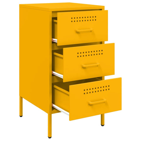 vidaXL Bedside Cabinets 2 pcs Mustard Yellow 36x39x68 cm Steel